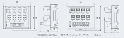 QMT082SL High Efficiency 8 Bit Output DIN Rail Terminal Block DC24V 1A PLC Module Push-In Connection with LED Light