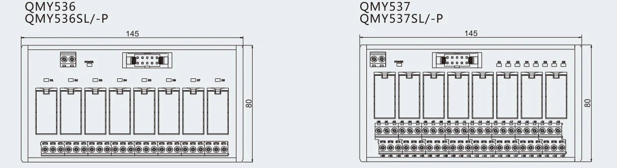 QMY536 8C 2C Relay Module AC DC 1A 250V 30V 50mΩ  Terminal Block Modular