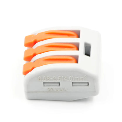 QPCT-213 250V 32A 3P Push-in Quick-Connect Tool-Free Push-in Spring-Loaded  Terminal Blocks