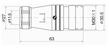 PG28-2K 3/8 Mental Flexible Pipe Butting Type Socket K Waterproof Connector 2-26 Pin Circular Flange Connector Aviation