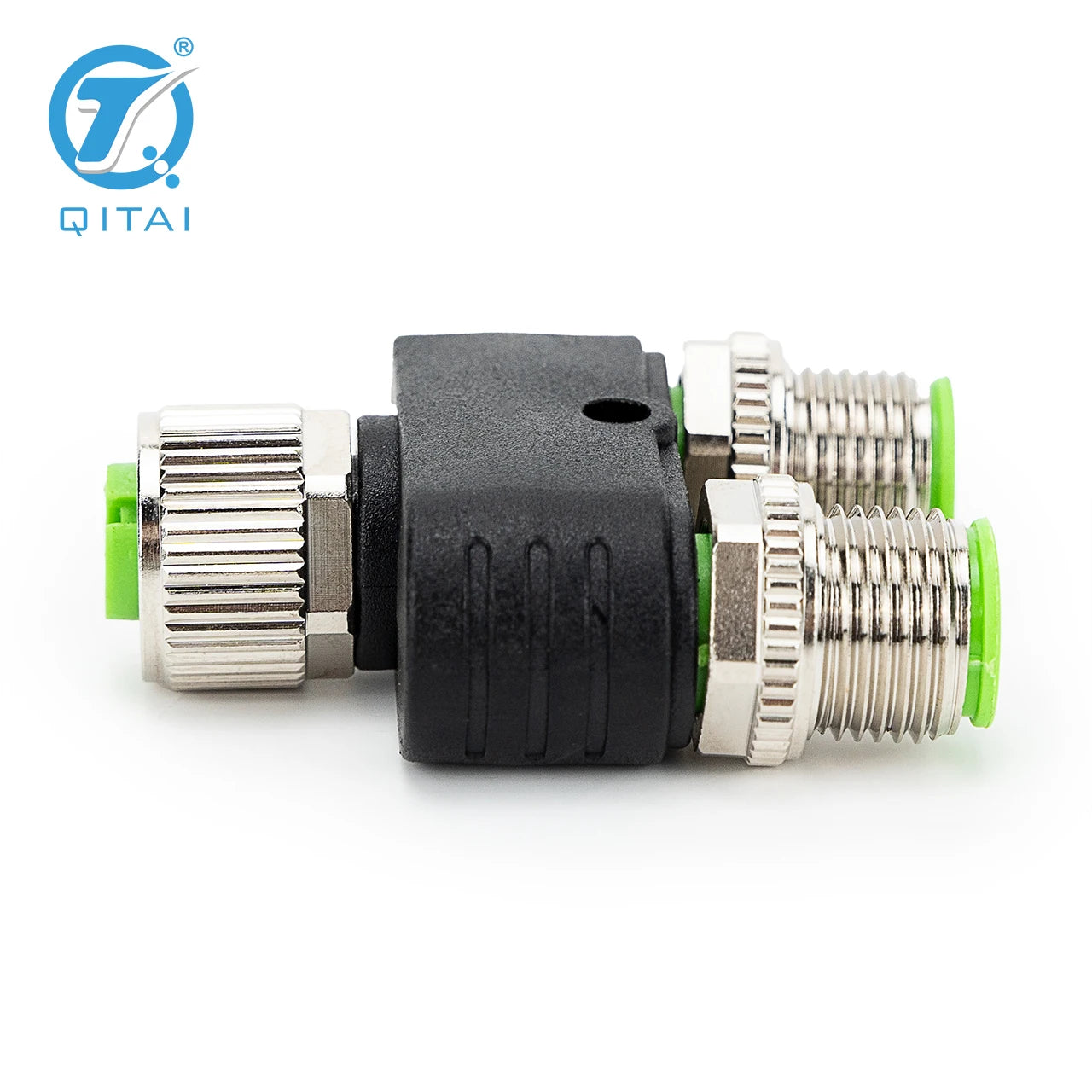QITAI M12-F05 2xM05A Y Splitter Waterproof 5-Pin 2 Male to 1 Female Automotive Signal Sensor Connector Plug