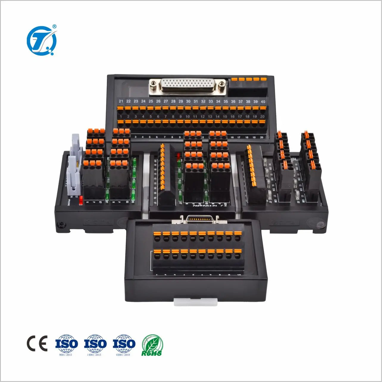QMT Series Automotive Industrial Multipole Harness Wire Connector Din Rail Screw/Spring Terminal Block Module PLC Connector