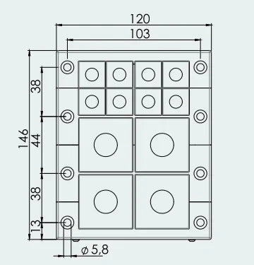 CES 16/12-2ET Cable Entry Systems Four-layer Sealing Frame Pre-Cut Cable Entry Plate for Small Middle Grommets