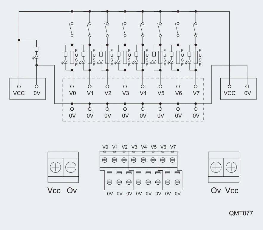 QMT077 PLC Interface Terminal Block mounting view