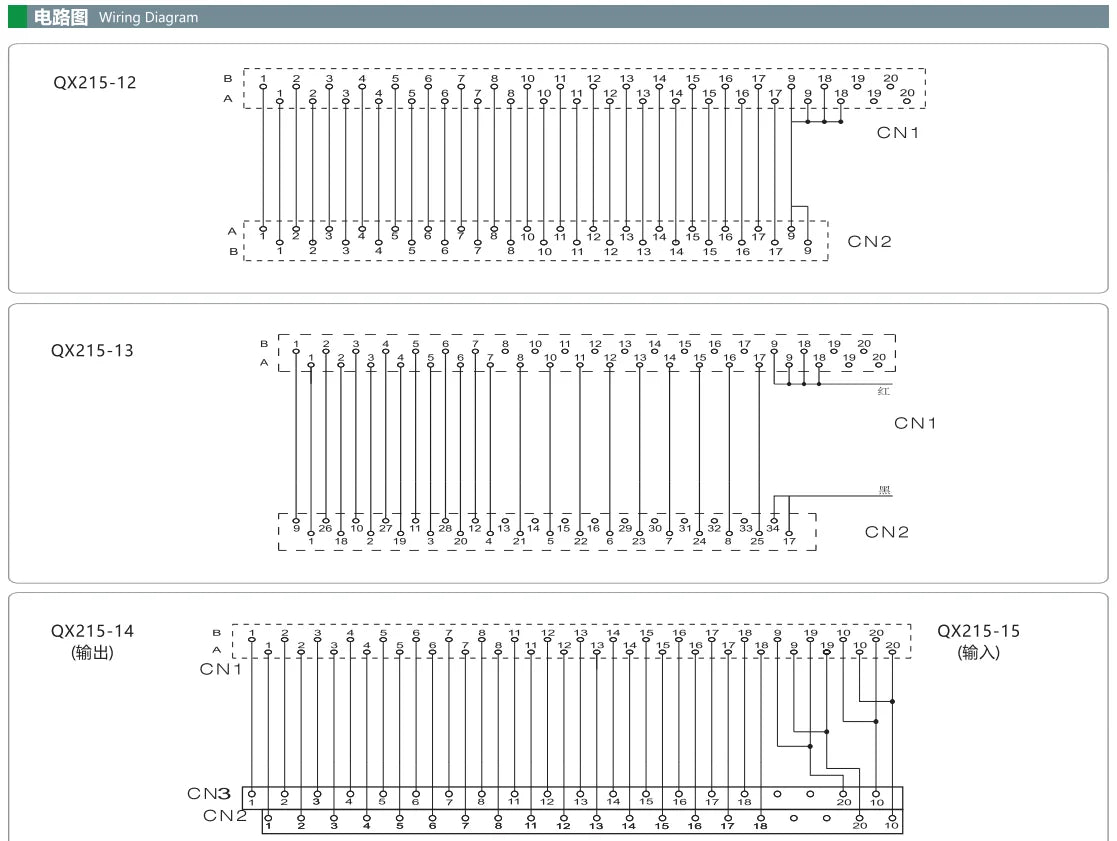 QX215-15-500 QITAI AWG28 40P FCN 20P MIL Copper Cable CJ1W Terminal Block Connection I/O PLC Cable