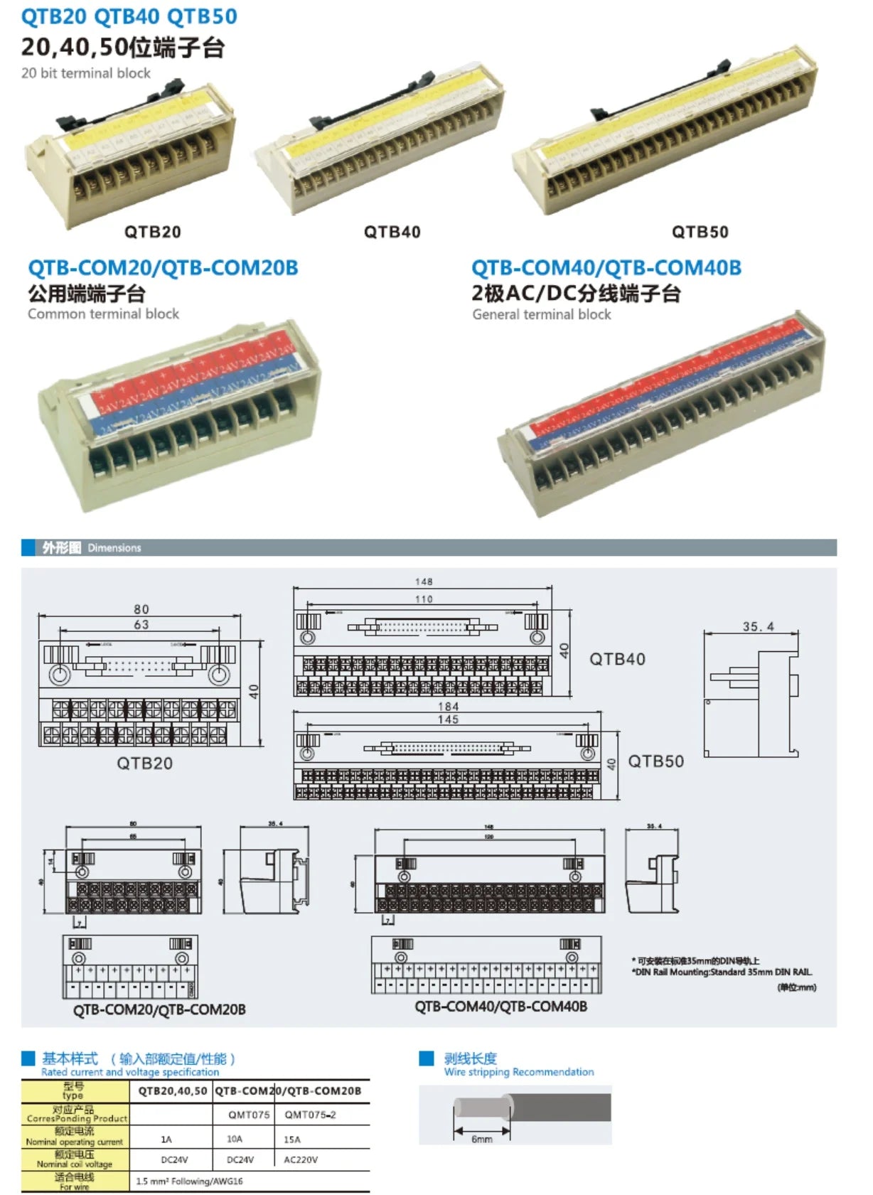 QTB40 AFS-H40  SR-1H40S BX1D-S40A 40PIN MIL Terminal Block Board for Mitsubishi Omron  KEYENCE Plc I/O Module DIN RAIN Mount