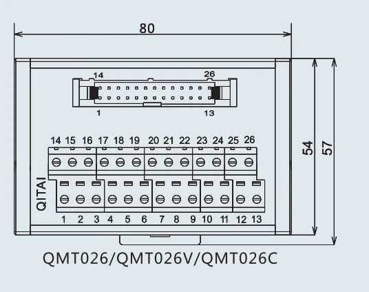 QMT026 26 PIN Input Output European General Use Automotive MIL Wire Connector Electric Terminal Block Module Din Rail Plc