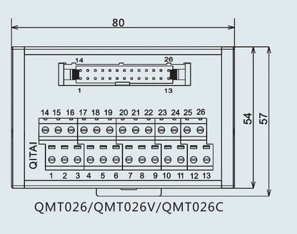 QMT026 26 PIN Input Output European General Use Automotive MIL Wire Connector Electric Terminal Block Module Din Rail Plc