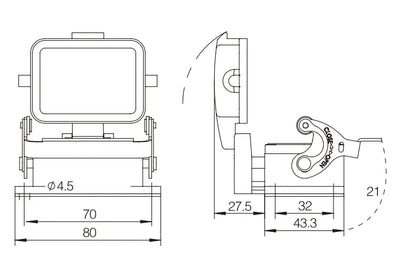 H6B-ST-CV-1L Industrial Heavy Duty Compact Series Top Entry Waterproof Aluminum Housing Copper Contact IP65 Power Connector