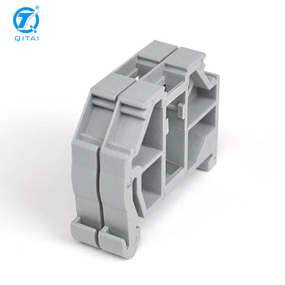 QUKJ-2G6 Screwless End Stop 249-116 Width 6 mm Suitable for 35 X 15 and 35 X 7.5 Din Rails Gray Endpoint Gear Block Connector