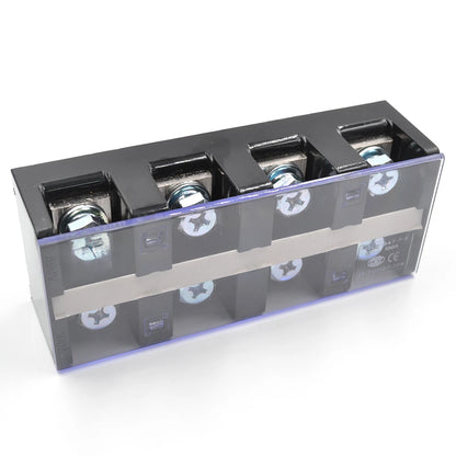QTB-10004 101A 25mm2 High Current Barrier Terminal Block 4 Pole Screw Type Power Connector for Industrial Use