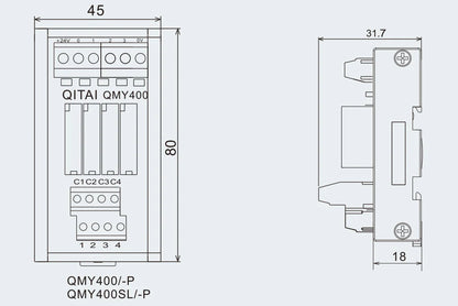 QITAI QMY400A-P Converter Module 4 SSR Input Output DC24V 4/8/16/32 Channel Intermediate Relay Module PLC Terminal
