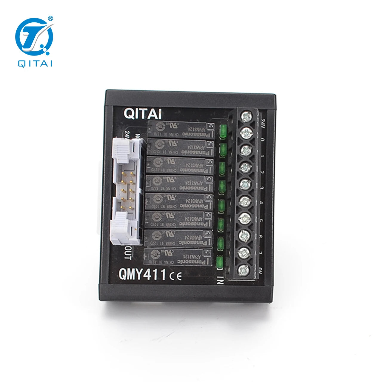 QMY411 QITAI PLC Wiring  Terminal Module with Safty Relay QMY411 Input Output DC24V Relay Module 8 SSR PLC Terminal Blocks