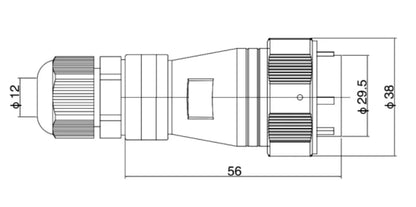 PTC 28-12A Industrial Waterproof Aviation Adapter Plug 2-26P Multi Application Electrical Connector for Power & Microwave