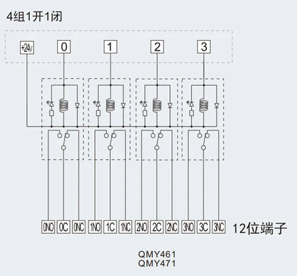 Factory Custom Available High Quality QMY471 16A Super Power  DC 24V 250VAC 4 Bits Relay Terminal Block Module