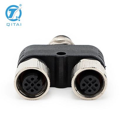 M12-M05 2xF05A Waterproof M12 Y Connector 5 Pin Male to Female Unshielded Adapter Connector