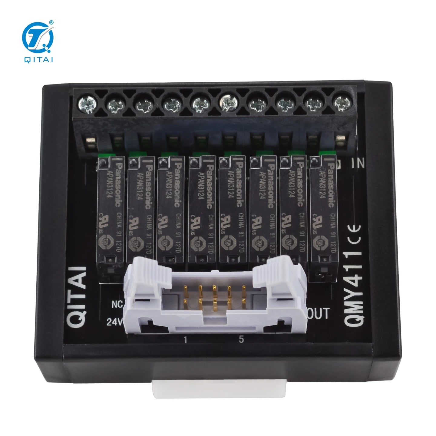 QMY411 8-Bit Miniature LED Lntermediate Relay Module  5A 250VAC/30VDC Surge Suppression Circuit Protective for Following/AWG16