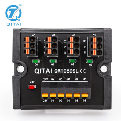 QMT08DSL 4 Bit Input DIN Rail Spring Terminal Block Push-In Connection DC24V 1A PLC Module Connects LED Light Remote