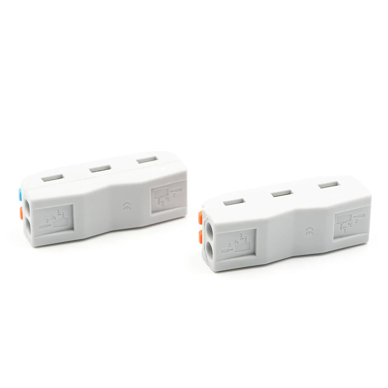 Compact QPCT-2-2 Universal Wire Splitter Terminal Block 2-Pin Copper LED Lamp Push-In Conductor Compact Wiring Cable Power