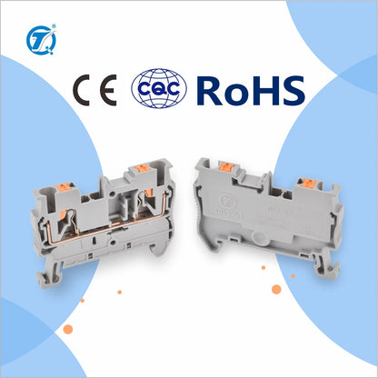QPT2.5  PT2,5  Din Rail Terminal Block 800V 24A Push-in Connection 26-12AWG Spring Plug in Terminal Block  for 2.5mm² Wires
