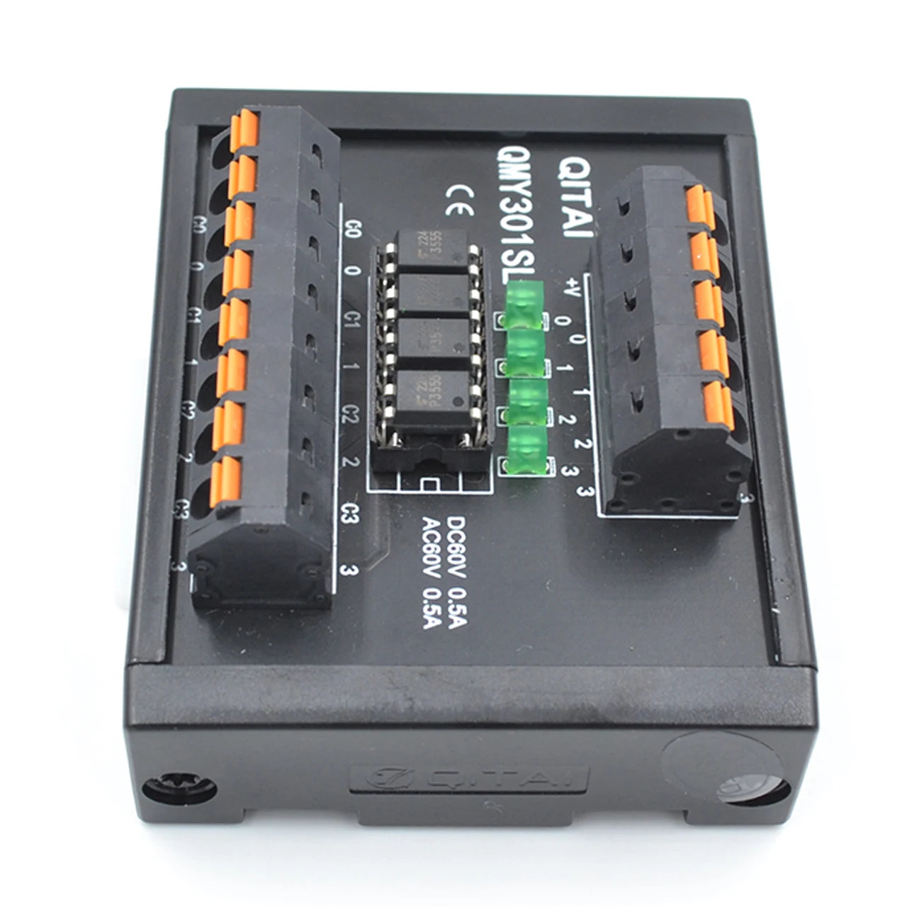 QMY301SL-P Solid State 4-Channel Relay Module Input/Output Terminal Block 12-60VDC Input 60V Output 0.5A Current Din Rail