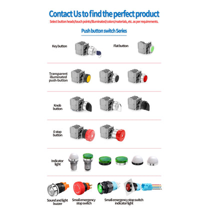 QDN22SA Series 22mm 1NO Plastic Push Button Switch 10A Self-reset Momentary for Control Panel Machine