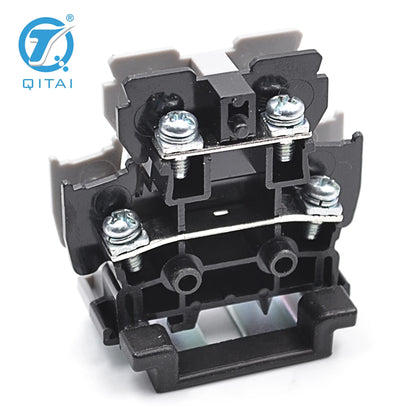QUTD-15/2-2 TBD-10 Double-Level Screw Din Rail Terminal Block 4-Contacts with Brass PC for Power Distribution and Equipment
