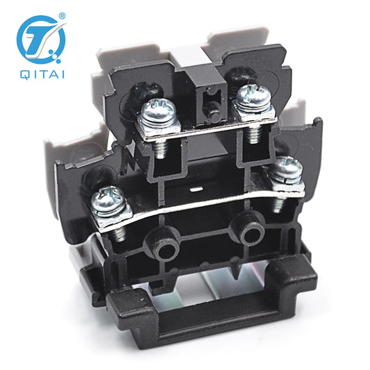 QUTD-15/2-2 TBD-10 Double-Level Screw Din Rail Terminal Block 4-Contacts with Brass PC for Power Distribution and Equipment