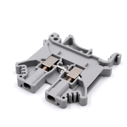 QUKJ-2.5 Compact Screw Terminal Block 800V 24A Blue Red DIN Rail Mount PA66 for Electrical Enclosure