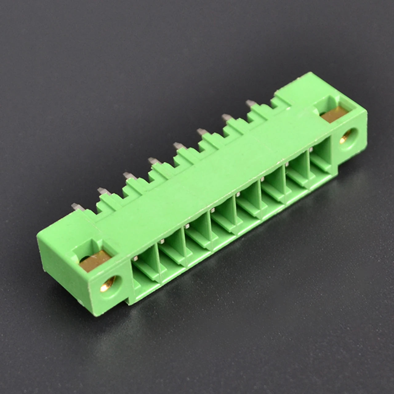 QS-350VF-8P  PCB Terminal Blocks 3.50mm Pitch 8P 300V 10A Green High Strength Screw Connector with Flange Plug in Terminal Block