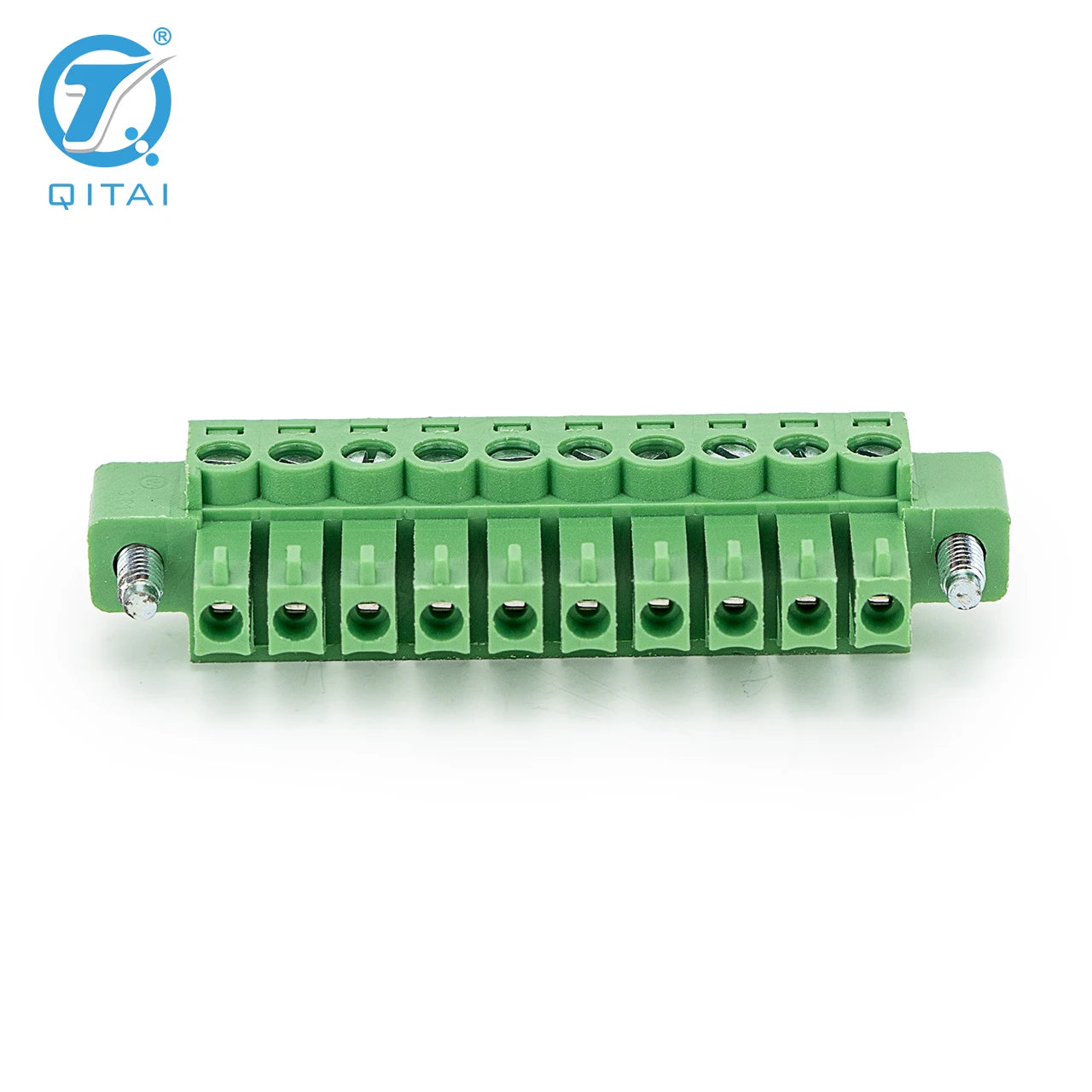 QPV-381F-10P 10 Pole 3.81mm Pitch PCB Mount Screw Terminal Block Connector for PCB Wiring Printed Circuit Board Terminal