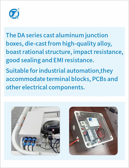 DA241 120x220x90mm Custom Gland Electronic Waterproof Die Cast Aluminium Housing Electronical Enclosure Case Custom Junction Box