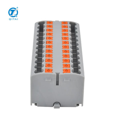 QPTFX-2.5 for 2.5mm²  Din Rail Push in Spring Quick Pluggable Wiring Wire Power Distribution Connectors PTFIX Terminal Blocks