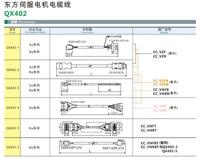 QX402 Servo Motor Cable AZ NX Series PLC Cable Safe Soft Electrical Wire Extension Cable