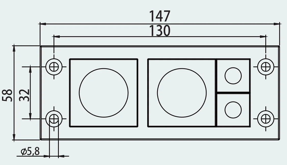 CES 24/4 Multi Cable Transit Seal 4 Cables Entry Systems PA66 UL94 Standard Sealing Module Detachable Frame Cable Entry Plate
