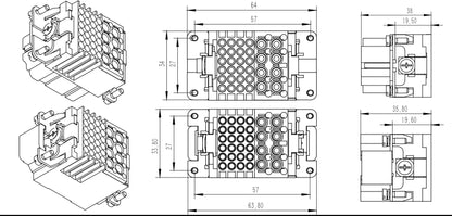 HK-008/24-MC 10A 400V Heavy Duty Connector V0 Male Insert Crimp Terminal for Industrial Electric Communication Equipment