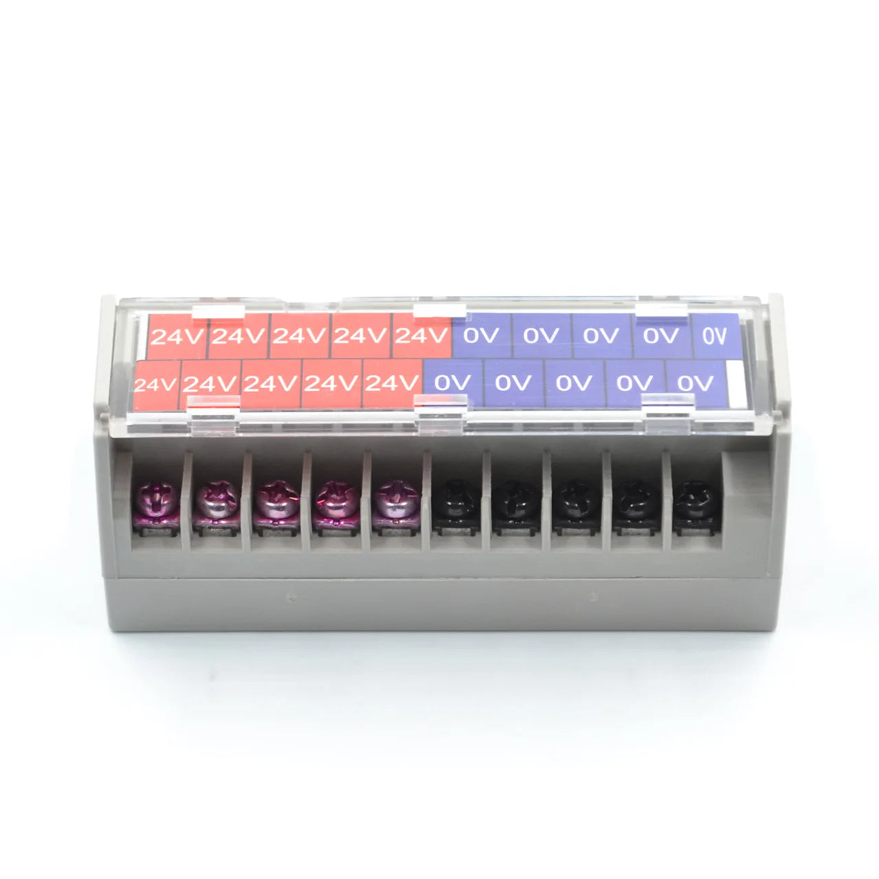 20 Bit  AC/DC 16AWG Terminal Block 24V Power Distribution Terminal Labeled Wiring  Identification Electrical Connection Terminal