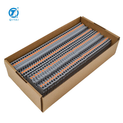 QPT4 PT4 0.2-4mm² Din Rail Terminal Block 800V 32A Push-in Connection 24-10AWG PT Series Spring Terminal Block