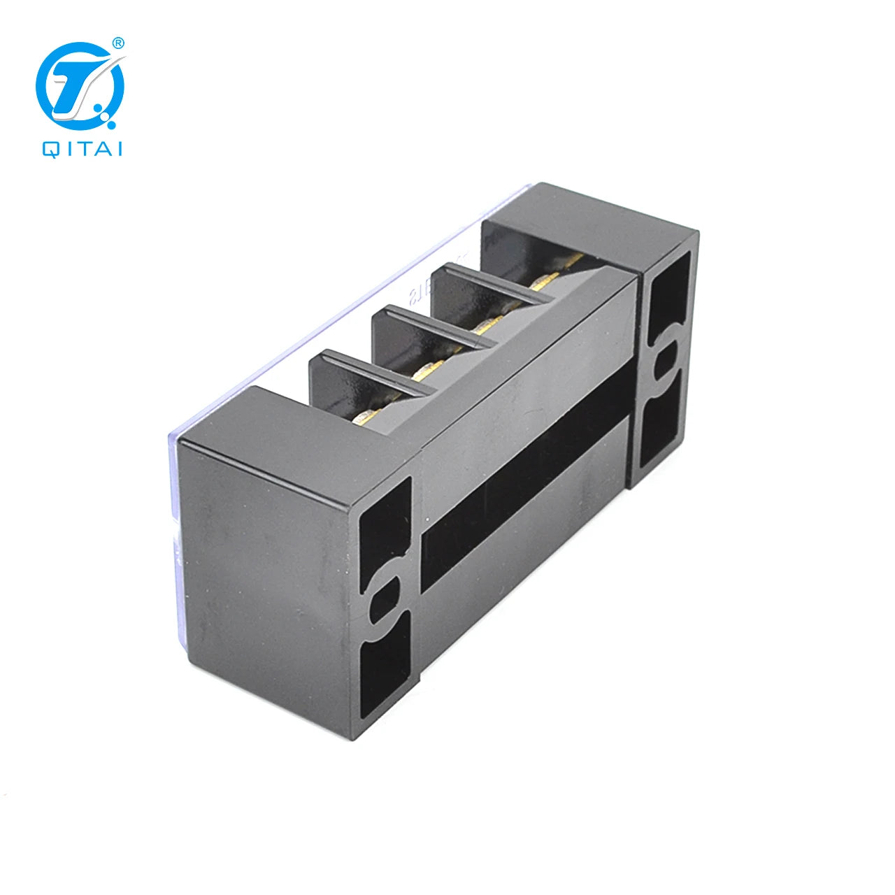 QTB-3004 32A Wire Barrier Terminal Strip Easy Installation Professional Brass 5 Bits Fixed Dual Row Terminal Block
