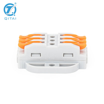 KV233-500T-3P 3P 250V 32A Lever Terminals Orange Mini Quick Connector Splicing Terminal Independent Management Wire Conductor