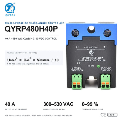 QYRP480H40P SCR Power Controller Solid State Relay 480V 40A product side