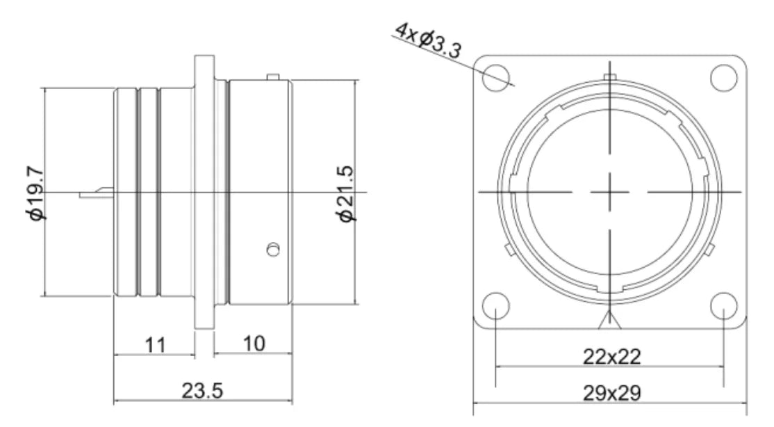 PT20-12H  20MM Professional Aviation Wire Connectors Manufacturer CNC Electrical Equipment 2-14 Pin Waterproof Connector