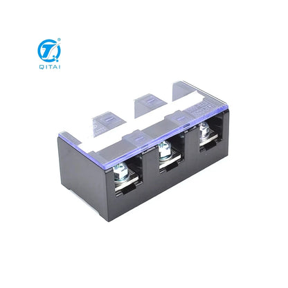 QTB-6003 57A Wire Barrier Block Terminal Strip Easy Installation Professional Brass 3 Bits Fixed Dual Row Terminal Strip