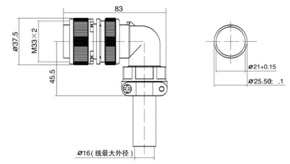 YF28-10D1  Industrial Waterproof Aviation Adapter Plug D Electrical Connector 4/7/10/15P Multi Application Connector