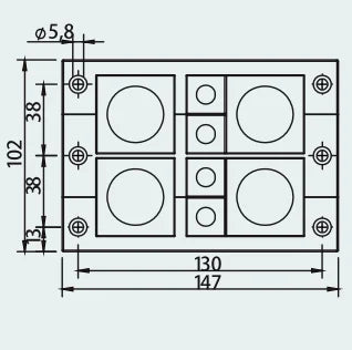 CES 24/17-ET Nylon Four-layer Sealing Frame Pre-Cut Cable Entry Plate for Small Grommets