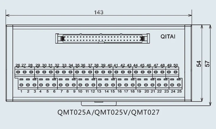 QMT025  50 PIN Input Output Small Size European General Use MIL Wire Connector Electric Terminal Block Module