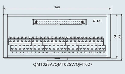 QMT025  50 PIN Input Output Small Size European General Use MIL Wire Connector Electric Terminal Block Module