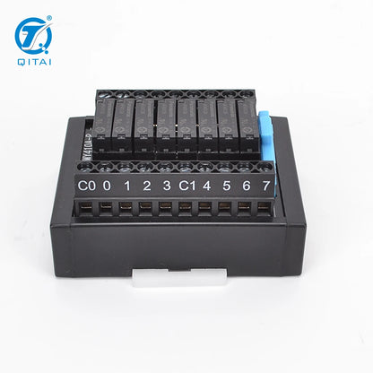 Miniature NPN 8-Bit Electromagnetic Relay Module DC24V 1A 250VAC/30VDC for 35mm DIN Rail with Surge Suppression Circuit