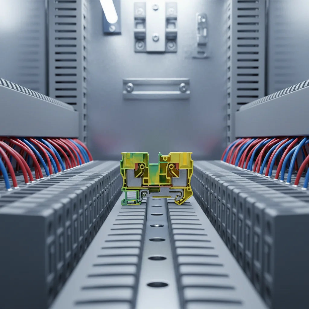PT10-PE 10mm² 1000V 41A Connector Block for Earth Wire Main Earth Terminal Block Din Rail Push-in Connection Terminal Blocks