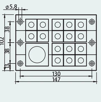CES 24/17-ET Nylon Four-layer Sealing Frame Pre-Cut Cable Entry Plate for Small Grommets